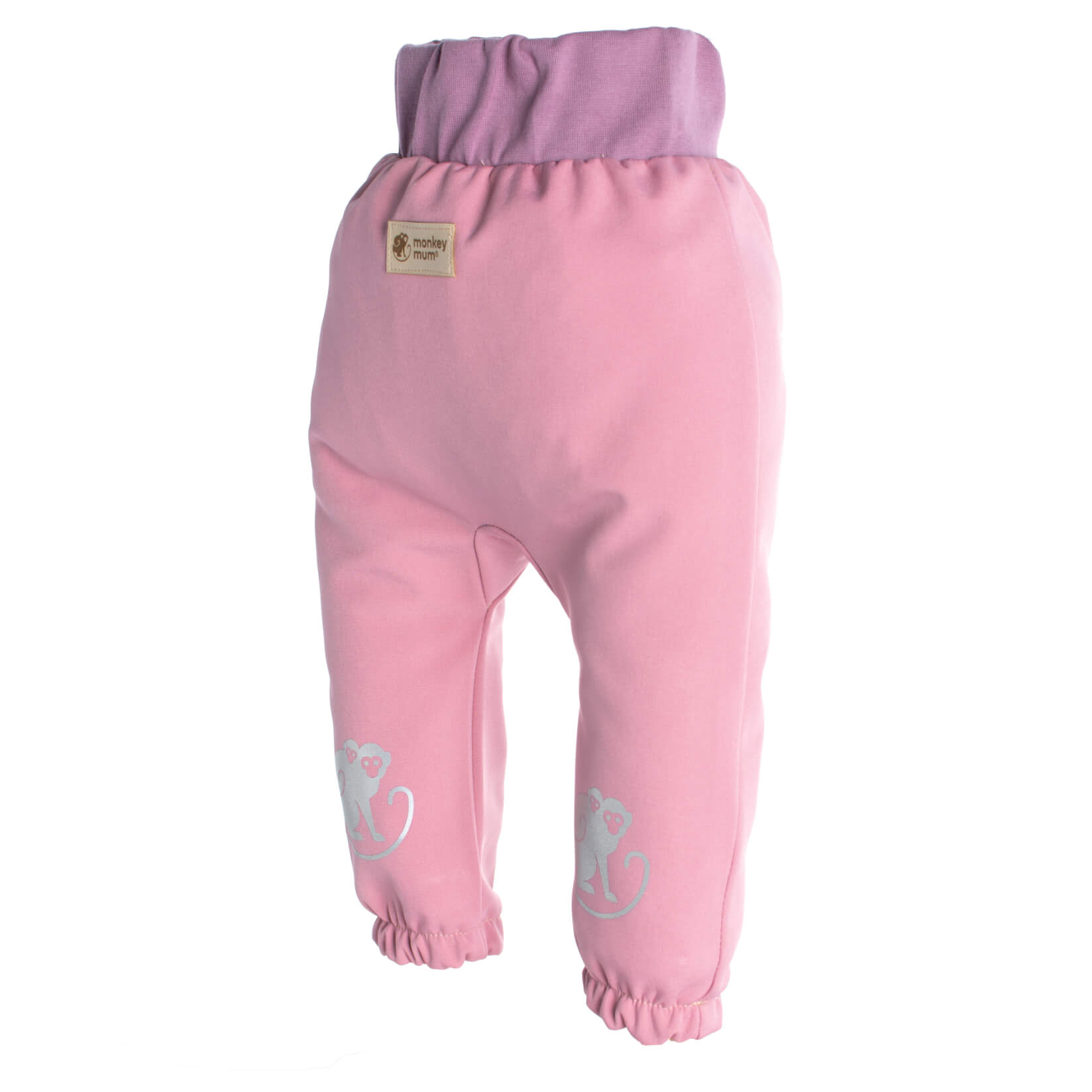 Pantaloni pentru copii din softshell cu membrană Monkey Mum® - Vată de zahăr