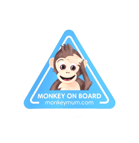 Autocolant pentru mașină Monkey Mum® - Albastru