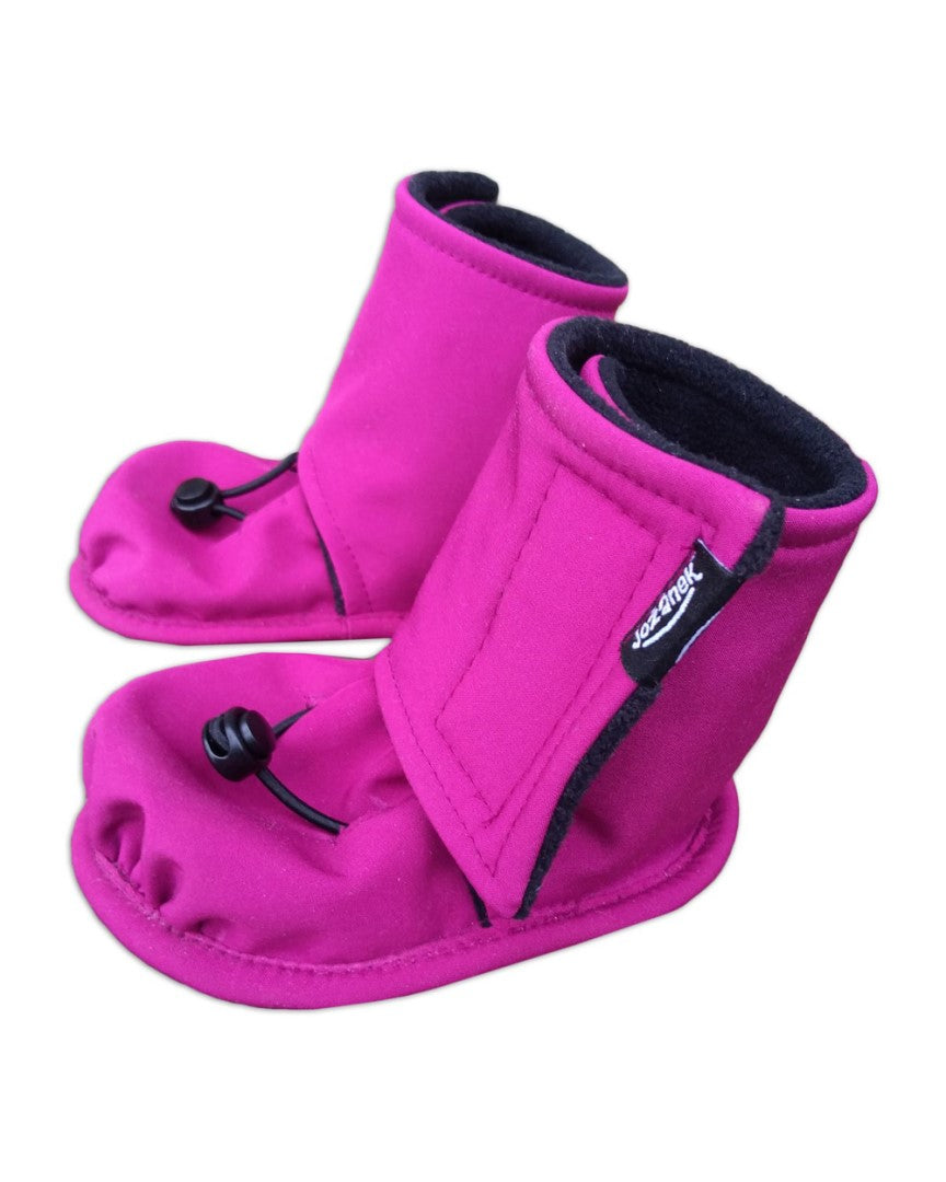 Botoșei călduroși softshell, botoșei de iarnă - fuchsia/negru - mărimea 18-24 luni