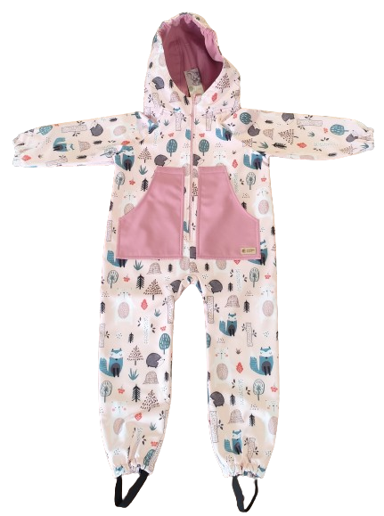 Monkey Mum® combinezon softshell cu membrană – Animăluțe de zi - măr. 98/104, 110/116