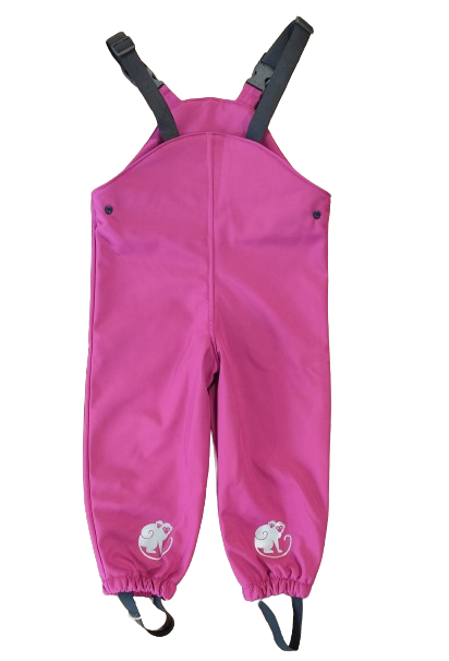 Monkey Mum® pantaloni cu pieptar softshell cu membrană - Zmeură suculentă