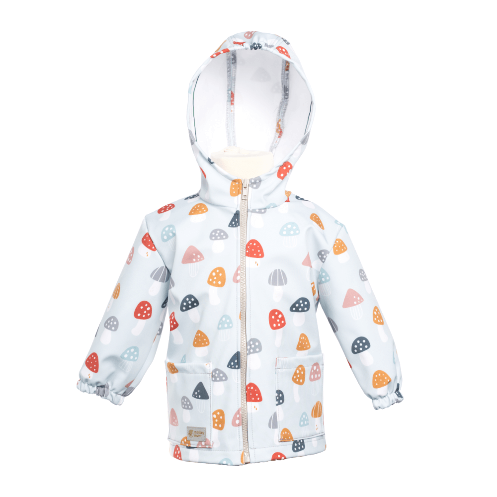 Geacă softshell pentru copii cu membrană Monkey Mum® - Bureți otrăvitori multicolori