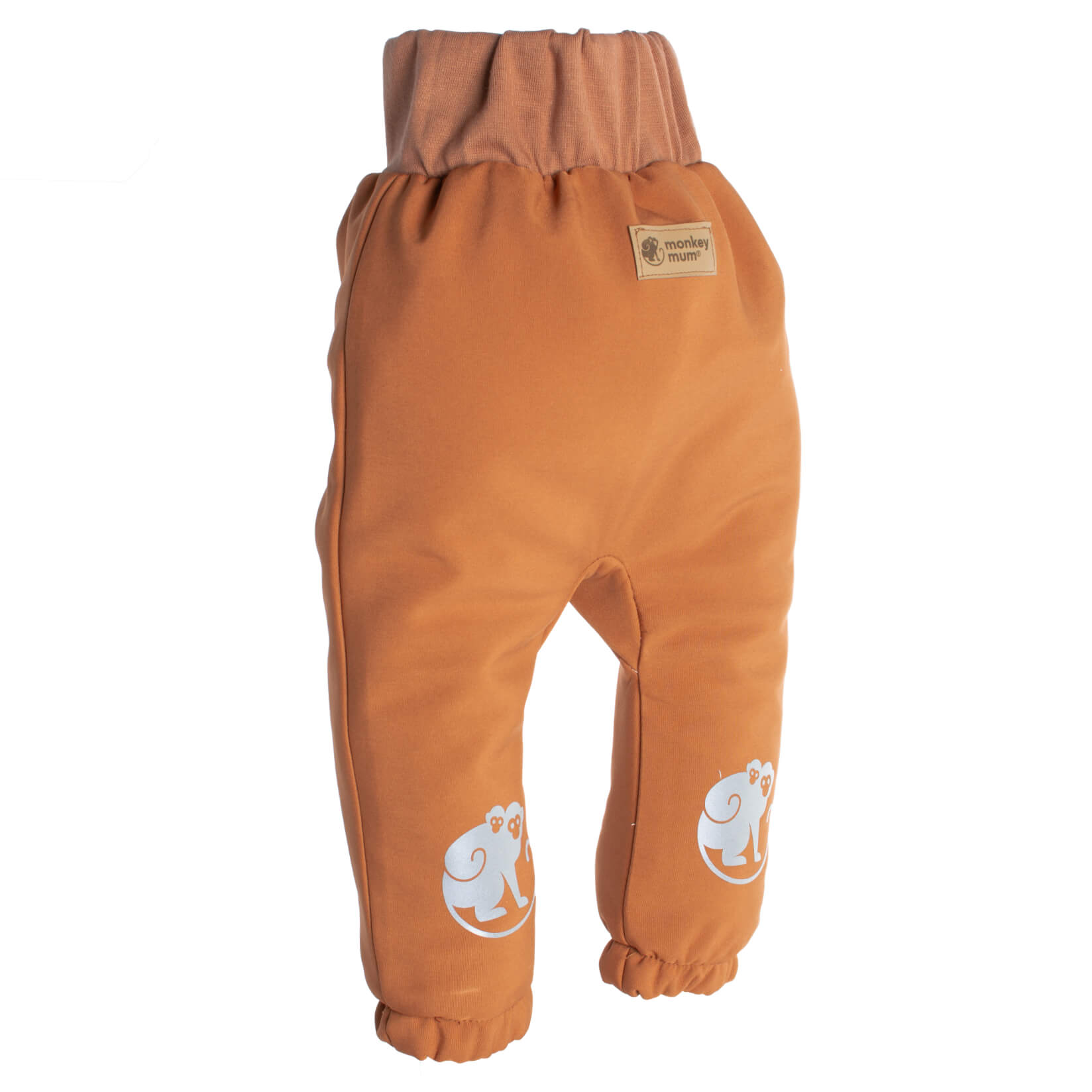 Pantaloni pentru copii din softshell cu membrană Monkey Mum® - Frunze de toamnă