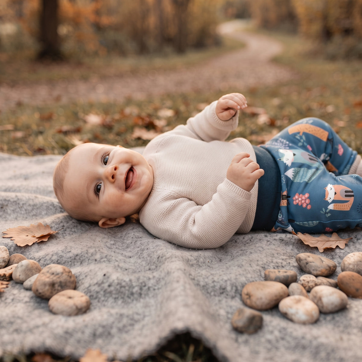 Pantaloni pentru copii din softshell cu membrană Monkey Mum® - Animăluțe de noapte
