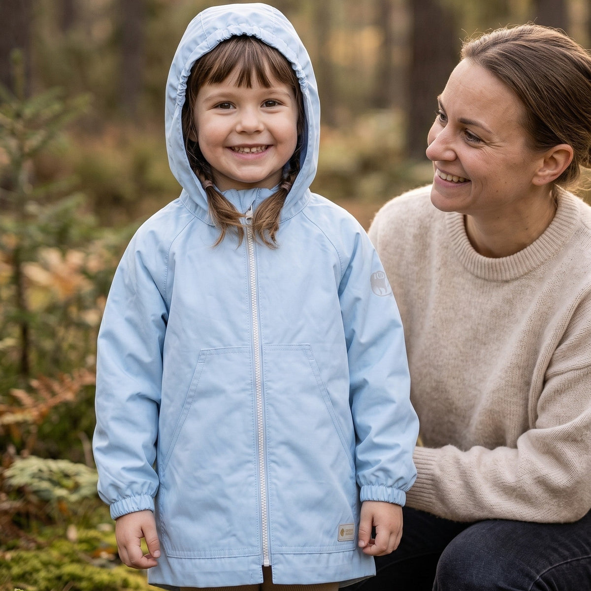 Monkey Mum® geacă din material foșnitor cu mâneci raglan - Bleu deschis