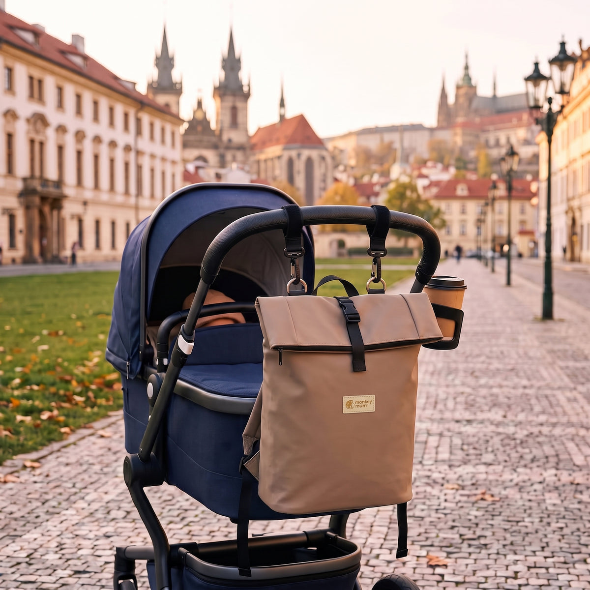 Monkey Mum® Rucsac din softshell pentru cărucior – Safari Tour