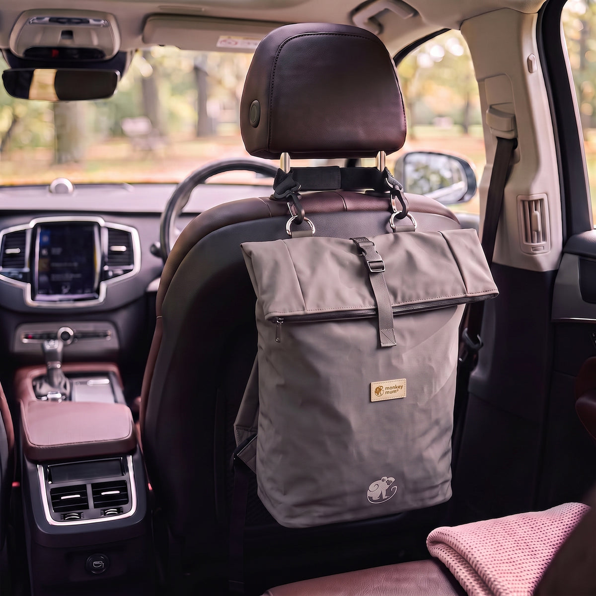 Monkey Mum® Rucsac din twill pentru cărucior – Briză proaspătă
