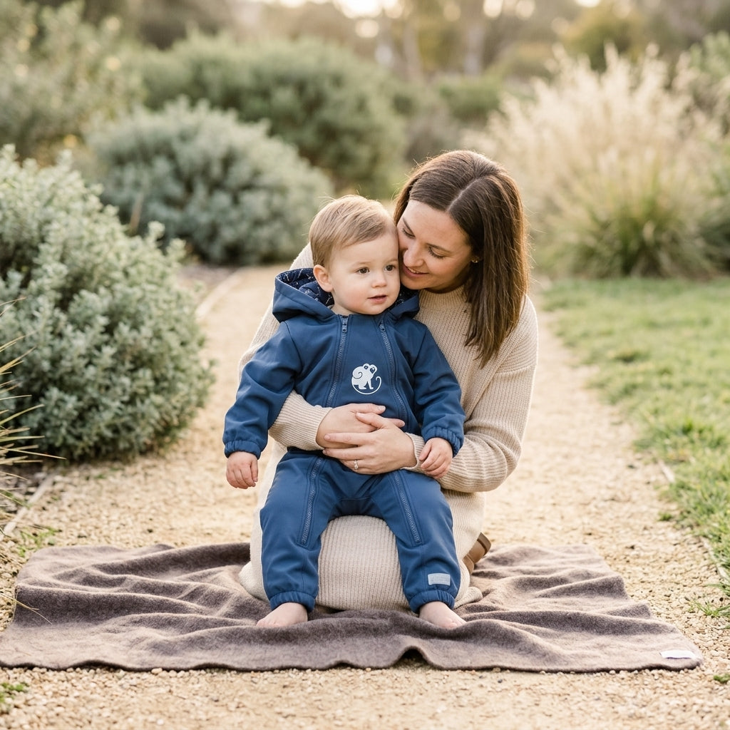 Monkey Mum® combinezon softshell cu membrană – Cerul dinozaurilor - măr. 62/68, 74/80