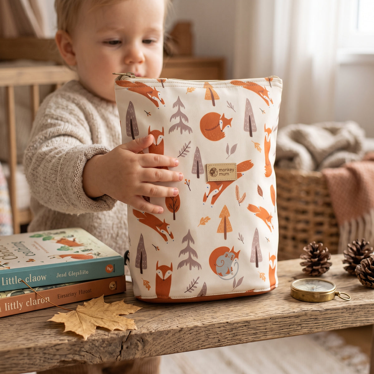 Rucsac softshell pentru copii Monkey Mum® - Joaca vulpițelor