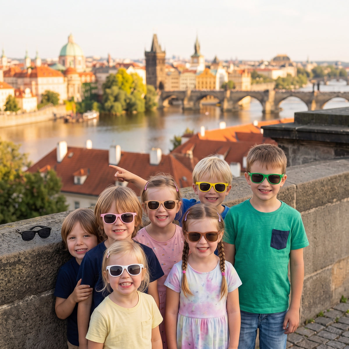 Ochelari de soare pentru copii Monkey Mum® - Supraveghere de lup - mai multe culori