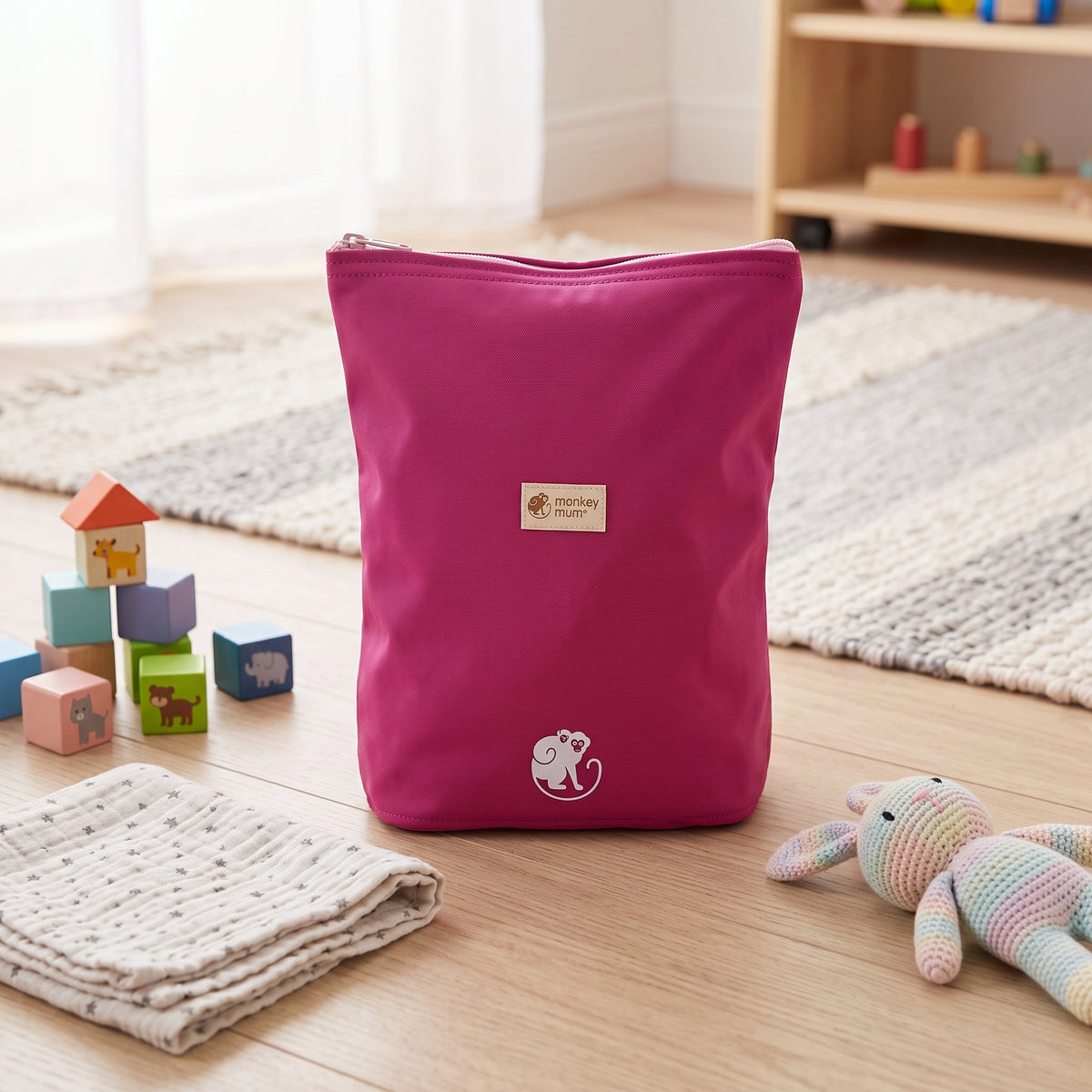 Rucsac softshell pentru copii Monkey Mum® - Zmeură suculentă