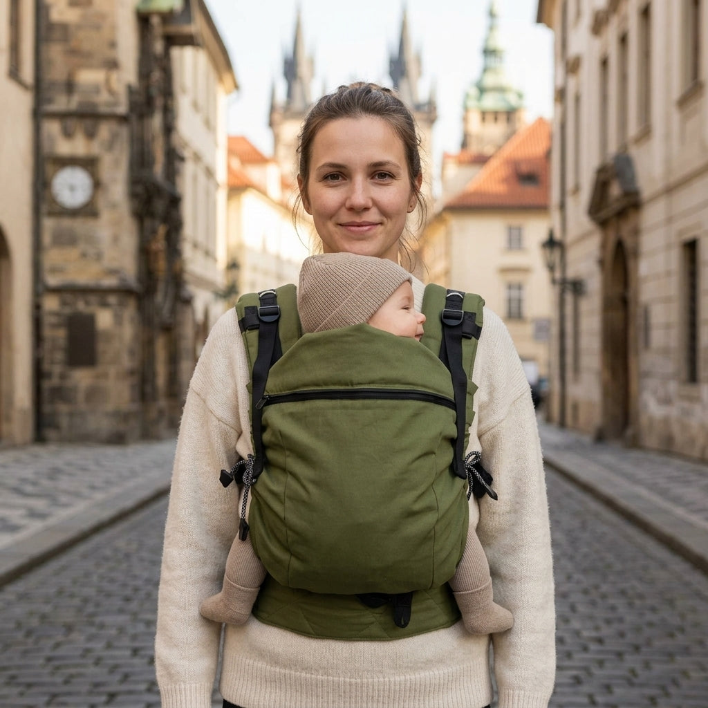 Monkey Mum® Marsupiu ergonomic ajustabil Carrie – Culori de pădure