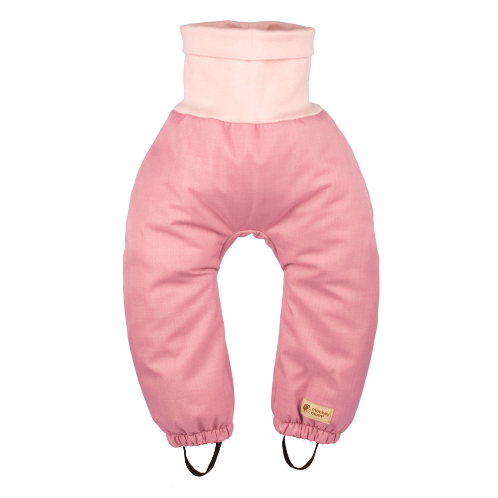 Pantaloni de iarnă extensibili din softshell pentru copii cu blăniță Monkey Mum® - Oiță roz