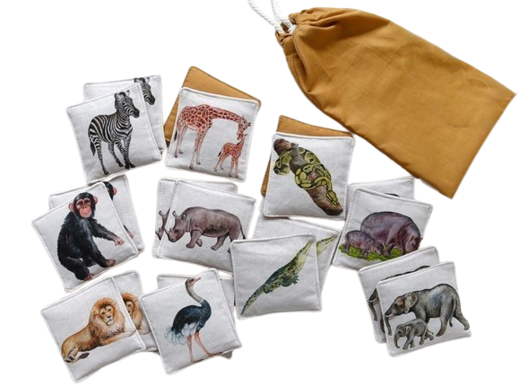 MyMoo Joc de memorie din material textil – set 10 perechi - Plimbare în sălbăticie