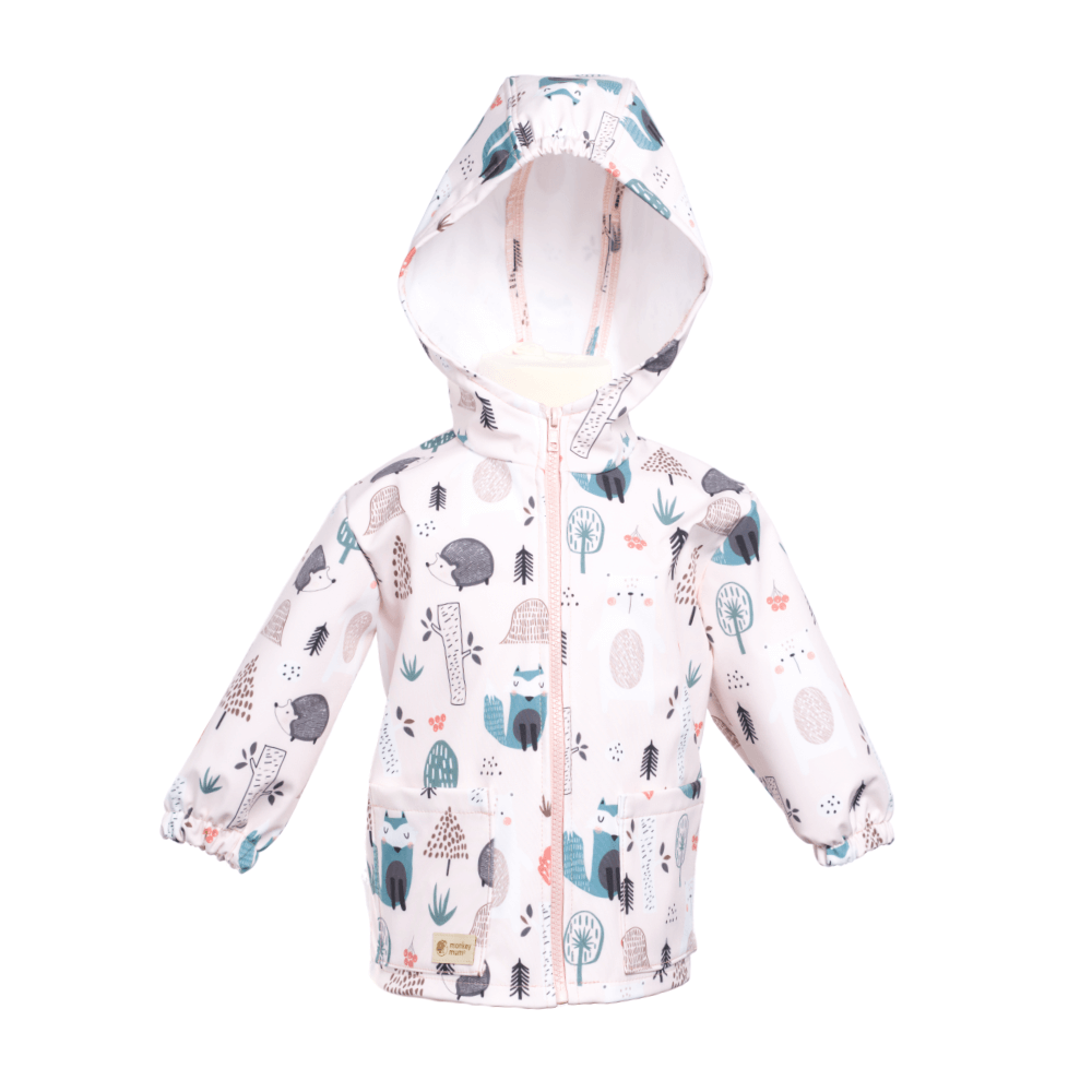 Geacă softshell pentru copii cu membrană Monkey Mum® - Animăluțe de zi