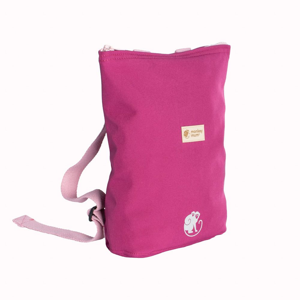 Rucsac softshell pentru copii Monkey Mum® - Zmeură suculentă