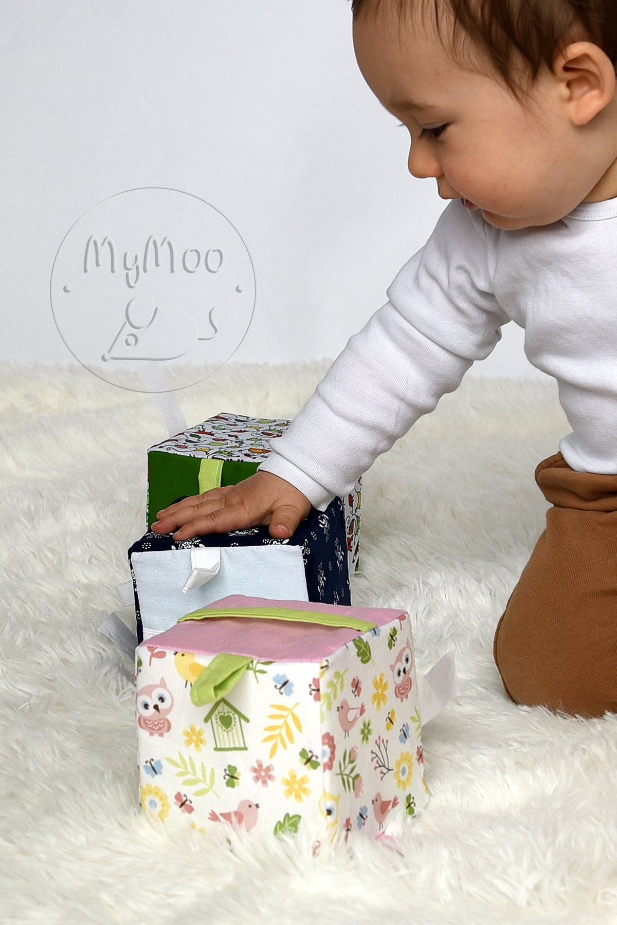 MyMoo Cub textil Busy cube - Primăvara