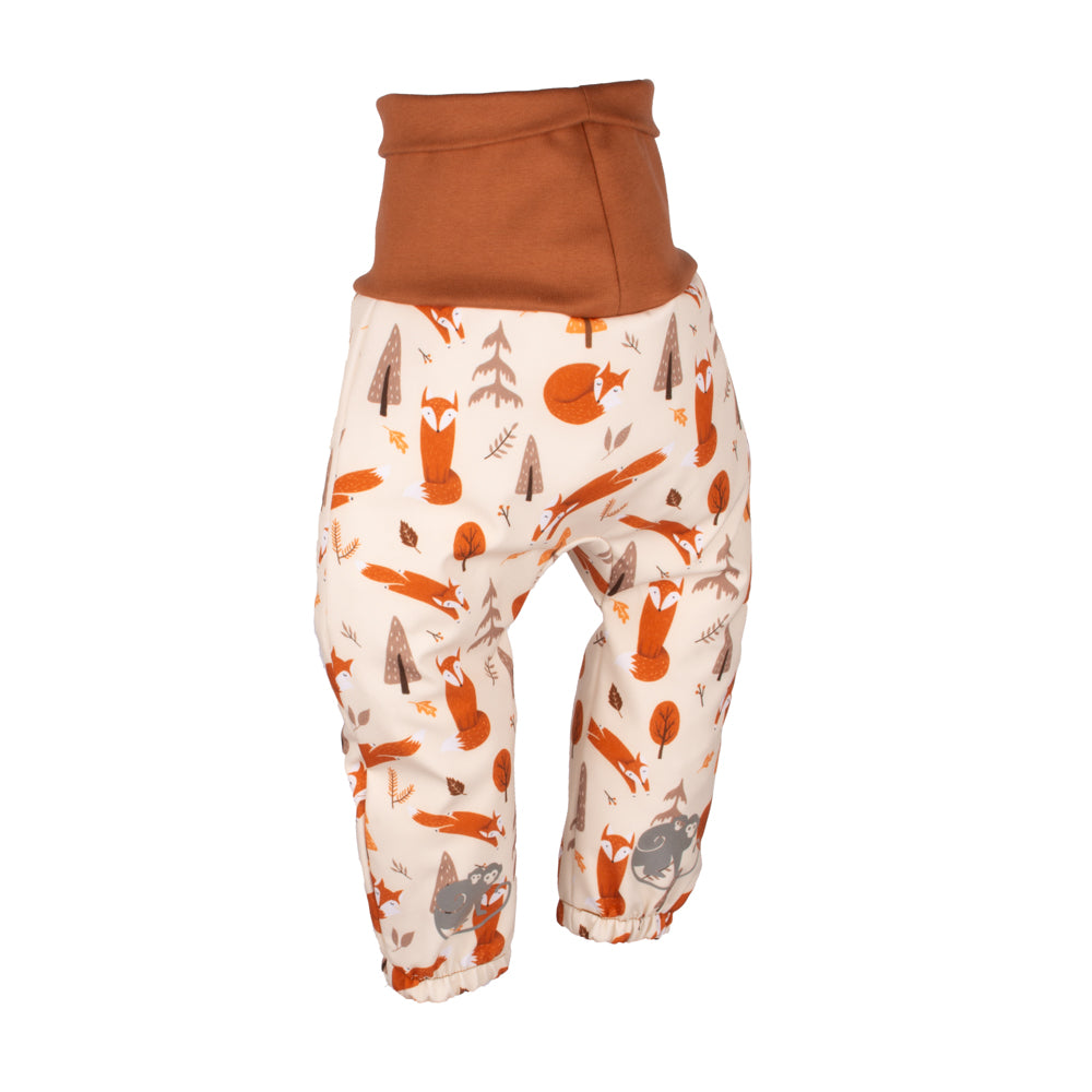 Pantaloni softshell pentru copii, extensibili, cu membrană Monkey Mum® - Joaca vulpițelor