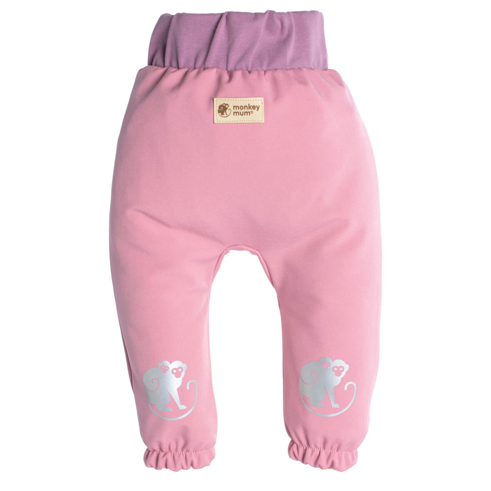 Pantaloni pentru copii din softshell cu membrană Monkey Mum® - Vată de zahăr