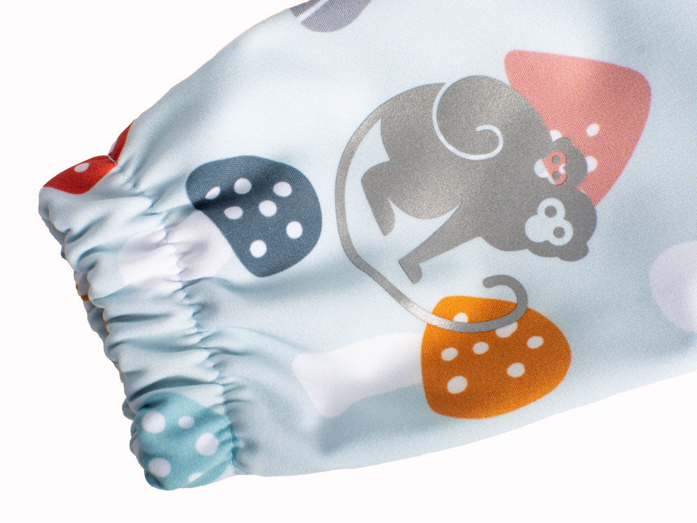 Pantaloni pentru copii din softshell cu membrană Monkey Mum® - Ciuperci pestrițe