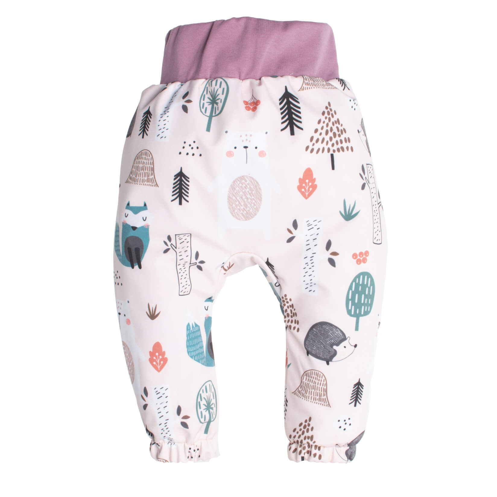 Pantaloni pentru copii din softshell cu membrană Monkey Mum® - Animăluțe de zi