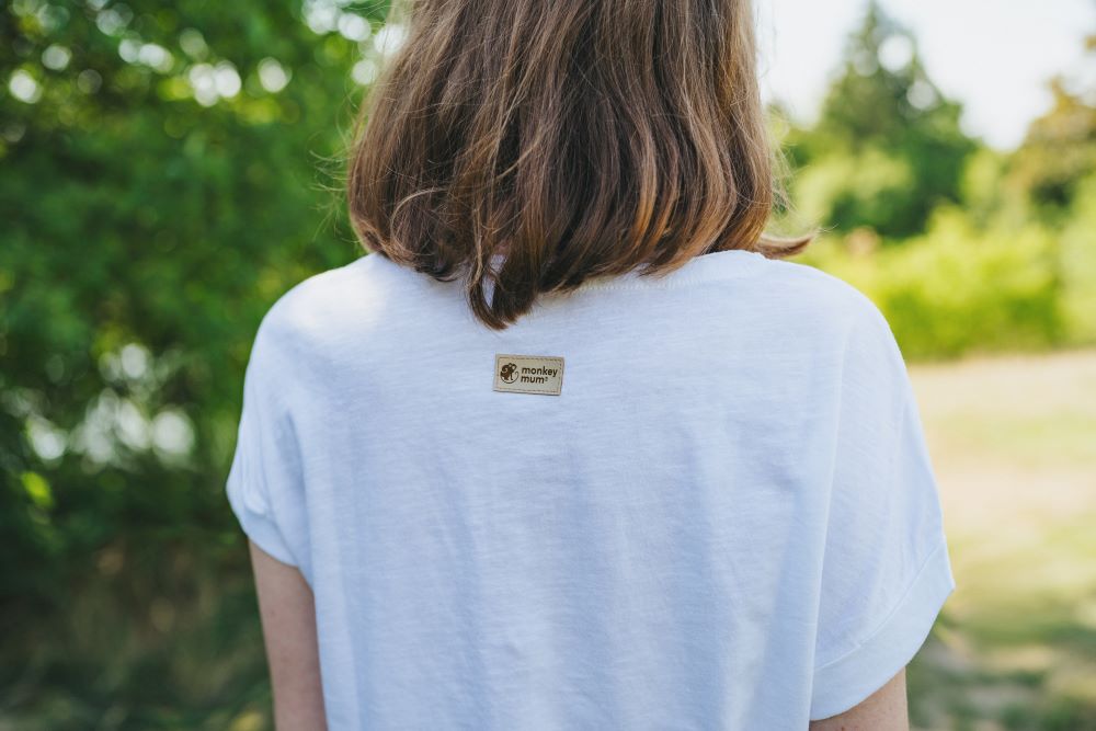 Tricou pentru alăptare Monkey Mum® alb - maimuțică