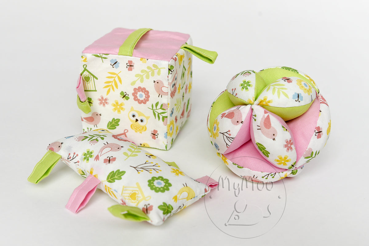 MyMoo Cub textil Busy cube - Primăvara