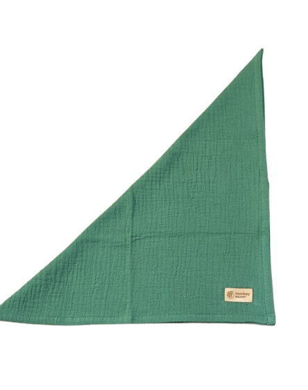 Scutec din muselină Monkey Mum® - Verde închis