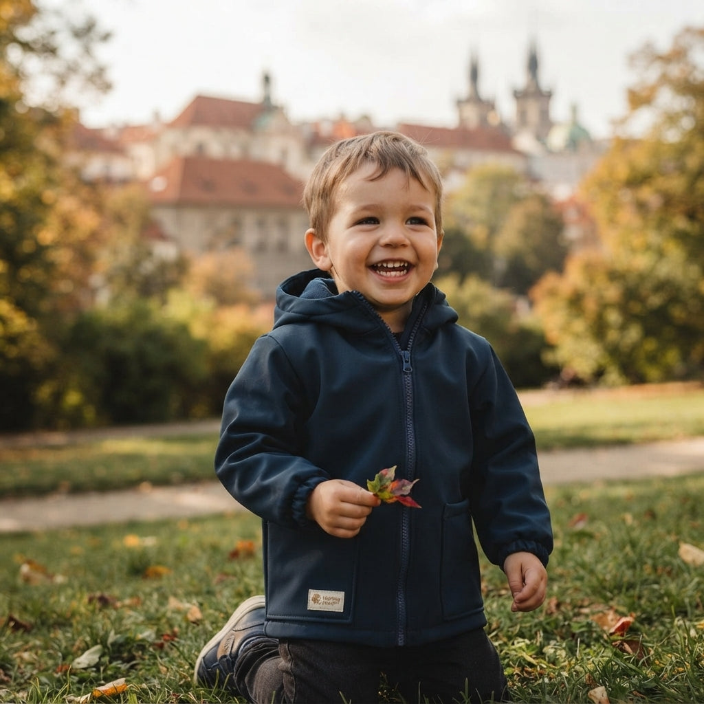 Geacă softshell pentru copii cu membrană Monkey Mum® - Cerul nopții