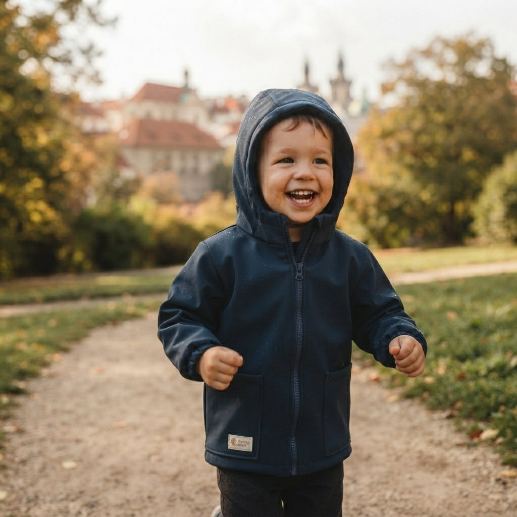 Geacă softshell pentru copii cu membrană Monkey Mum® - Cerul nopții