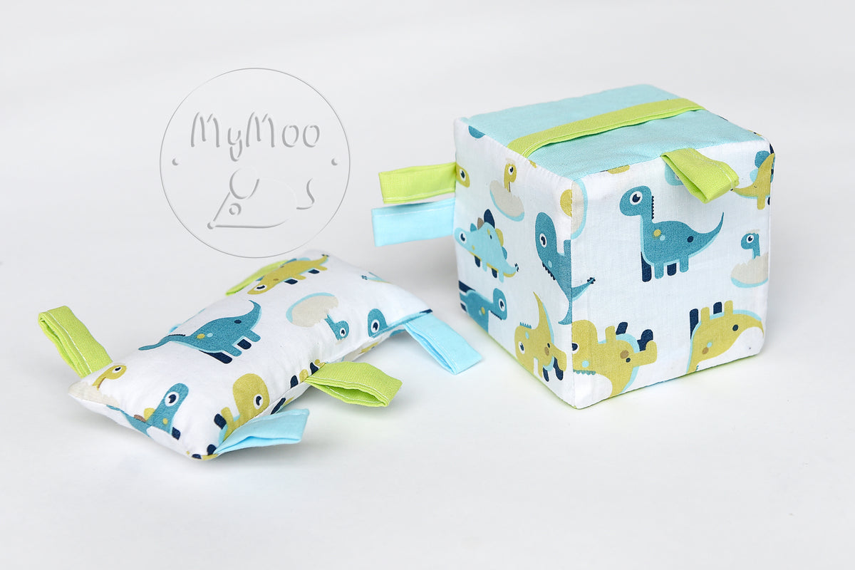 MyMoo Cub textil Busy cube - Dinozauri