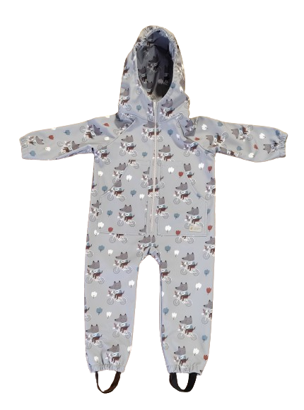 Monkey Mum® combinezon softshell cu membrană – Lupii pe bicicletă - măr. 98/104, 110/116