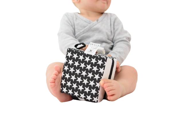 MyMoo Cub textil Busy cube – Alb-negru