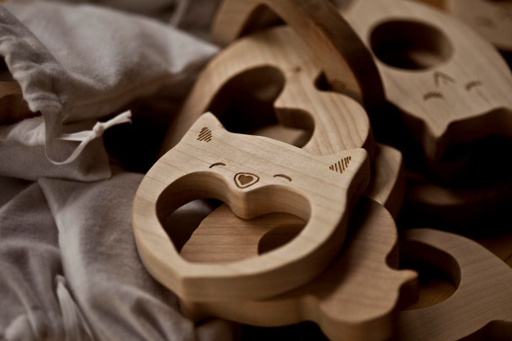 Wooden Story Inel pentru dentiție - Rățușcă