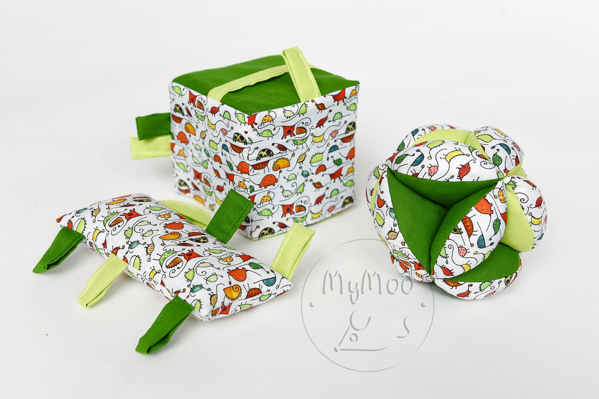 MyMoo Cub textil Busy Cube - Crazy Dino