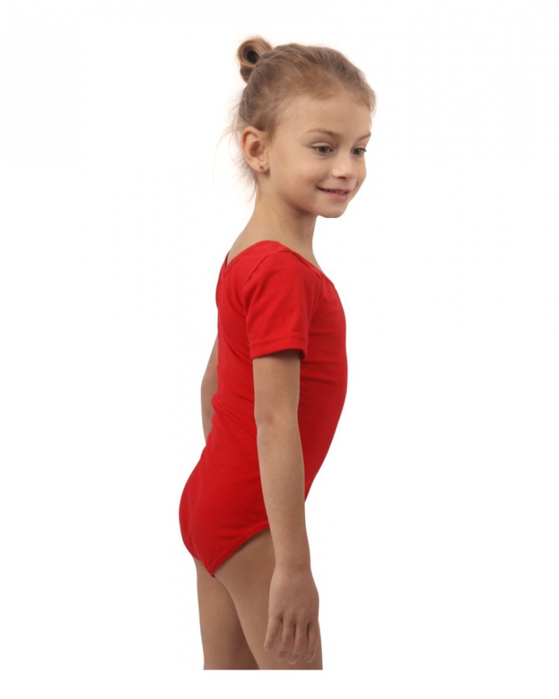 Fete balet, gimnastică tricou, roșu