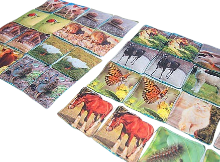 MyMoo Joc de memorie din material textil – set 16 perechi -- Animale, complet