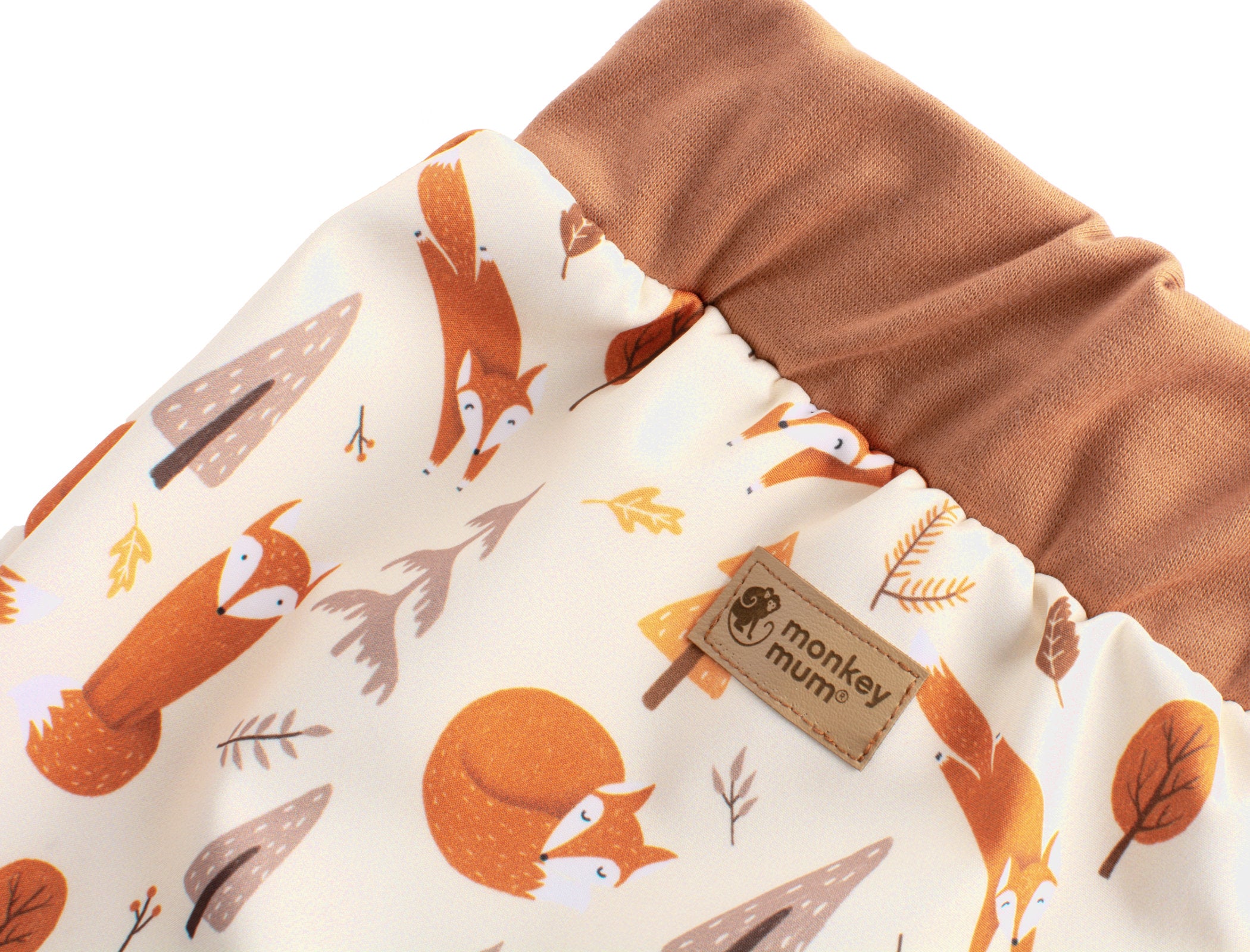 Pantaloni pentru copii din softshell cu membrană Monkey Mum® - Joacă de vulpi