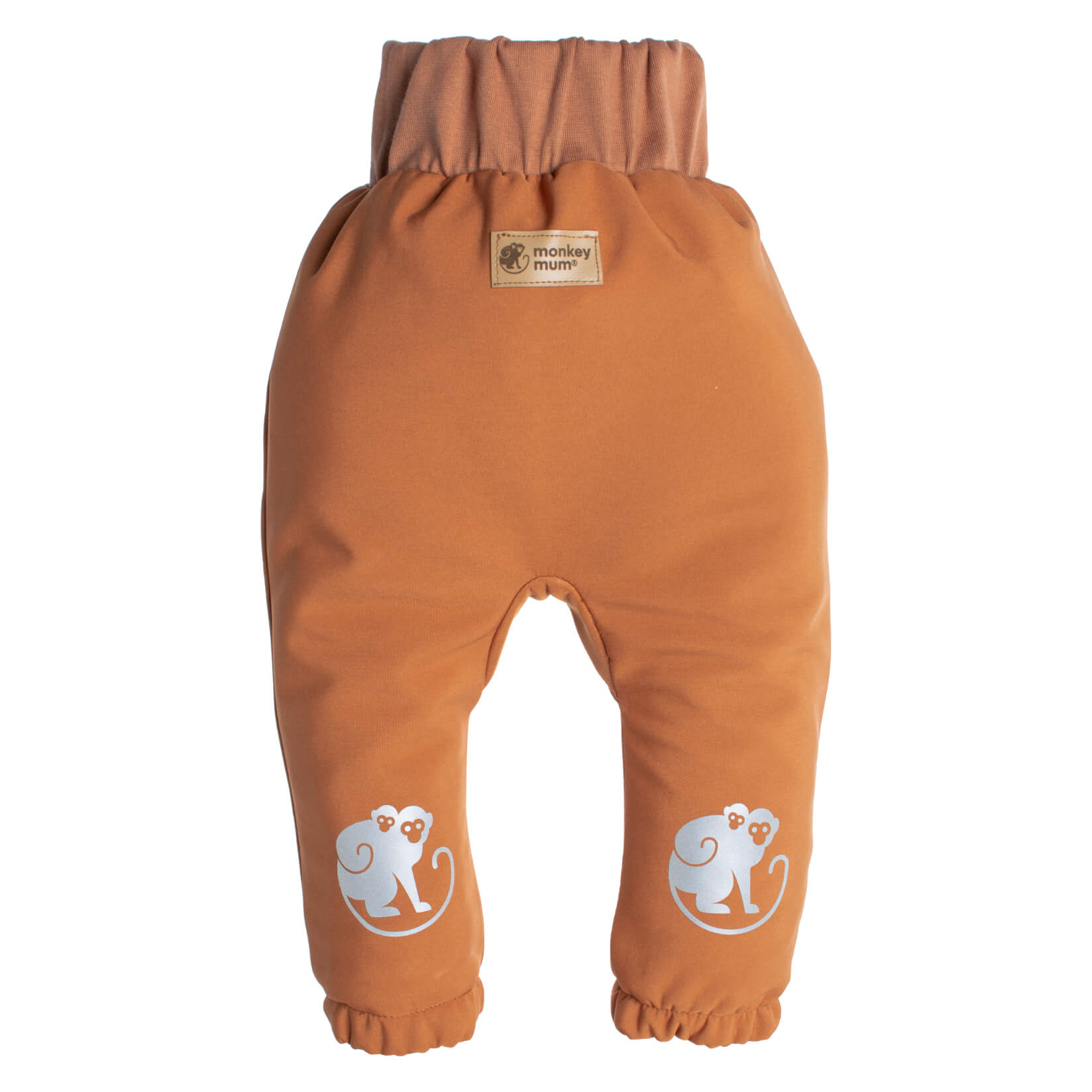 Pantaloni pentru copii din softshell cu membrană Monkey Mum® - Frunze de toamnă