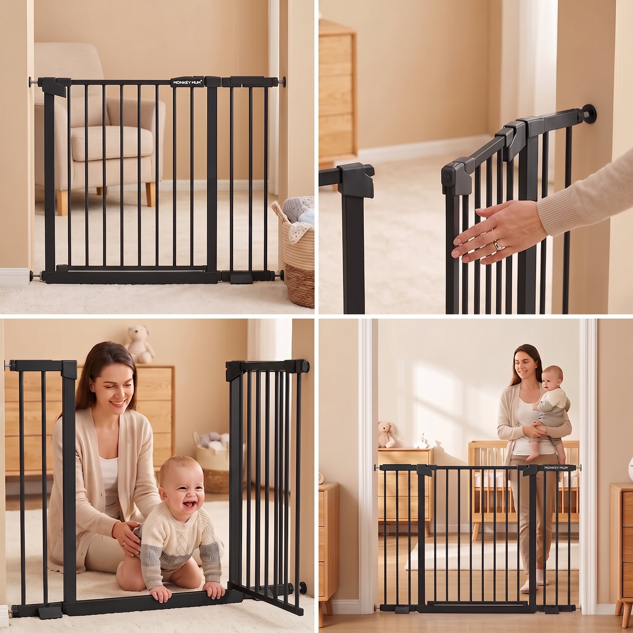 Barieră de siguranță Monkey Mum® – Neagră