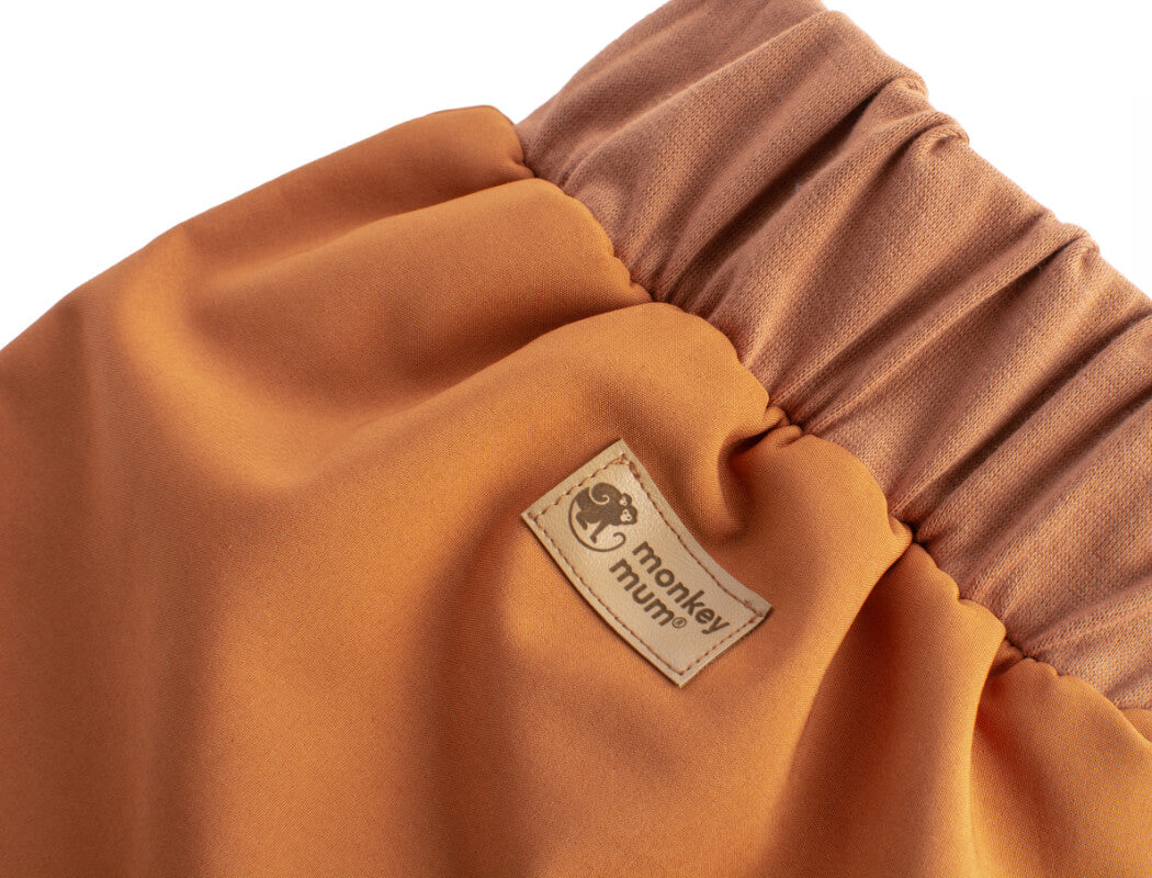 Pantaloni pentru copii din softshell cu membrană Monkey Mum® - Frunze de toamnă