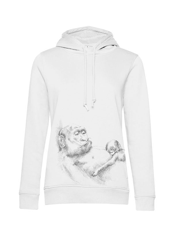 Hanorac pentru alăptare Monkey Mum® alb - maimuțică