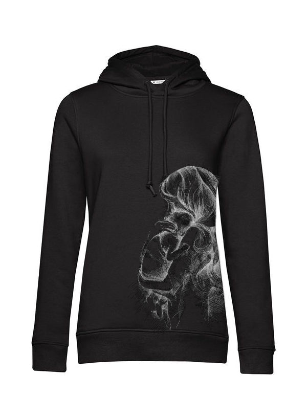 Hanorac pentru alăptare Monkey Mum® negru - mamă iubitoare