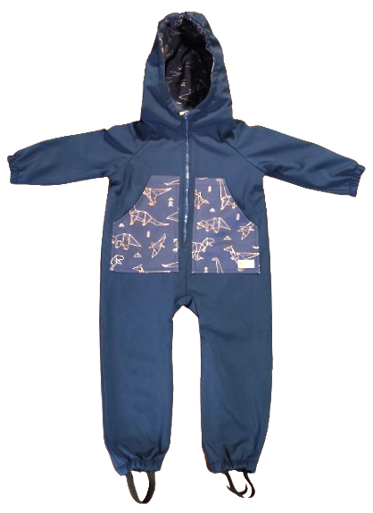 Monkey Mum® combinezon softshell cu membrană – Cerul dinozaurilor - măr. 98/104, 110/116