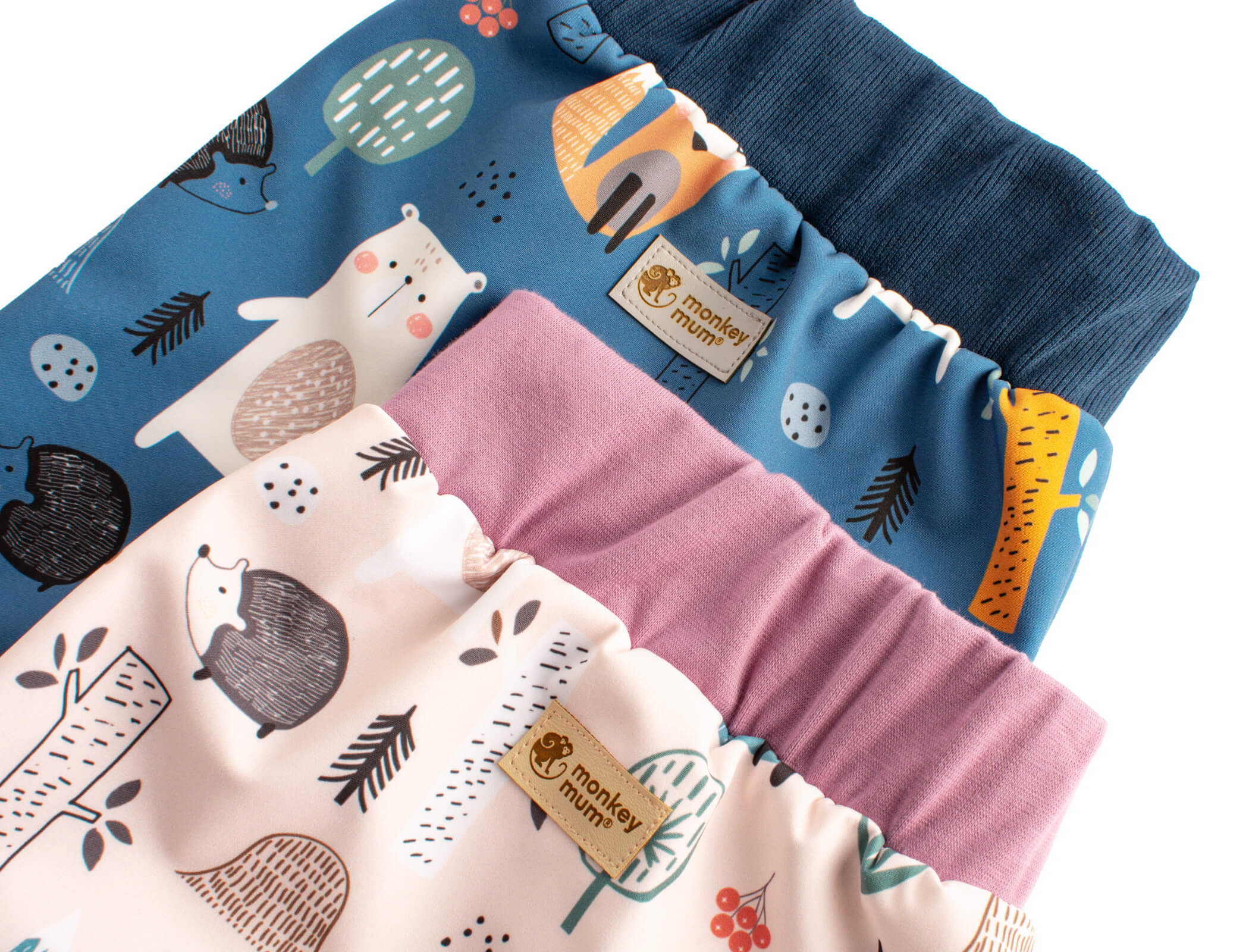Pantaloni pentru copii din softshell cu membrană Monkey Mum® - Animăluțe de noapte