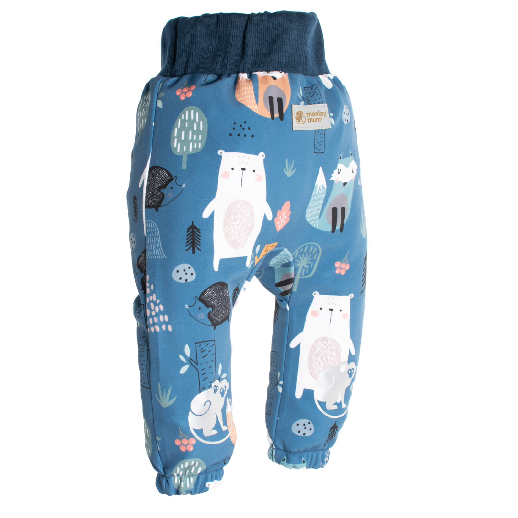 Pantaloni pentru copii din softshell cu membrană Monkey Mum® - Animăluțe de noapte