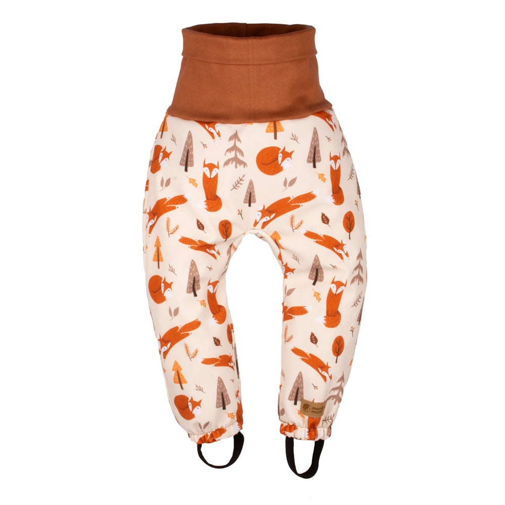 Pantaloni softshell pentru copii, extensibili, cu membrană Monkey Mum® - Joaca vulpițelor