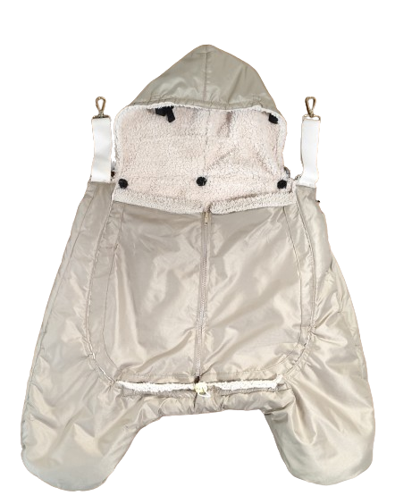 Monkey Mum® Sac de încălzire din material șuștic cu blăniță pentru port-bebe sau cărucior Carrie - calitatea a 2-a - Bej - Mic