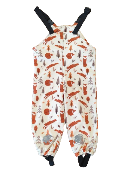 Monkey Mum® pantaloni cu pieptar softshell cu membrană - Joaca vulpițelor