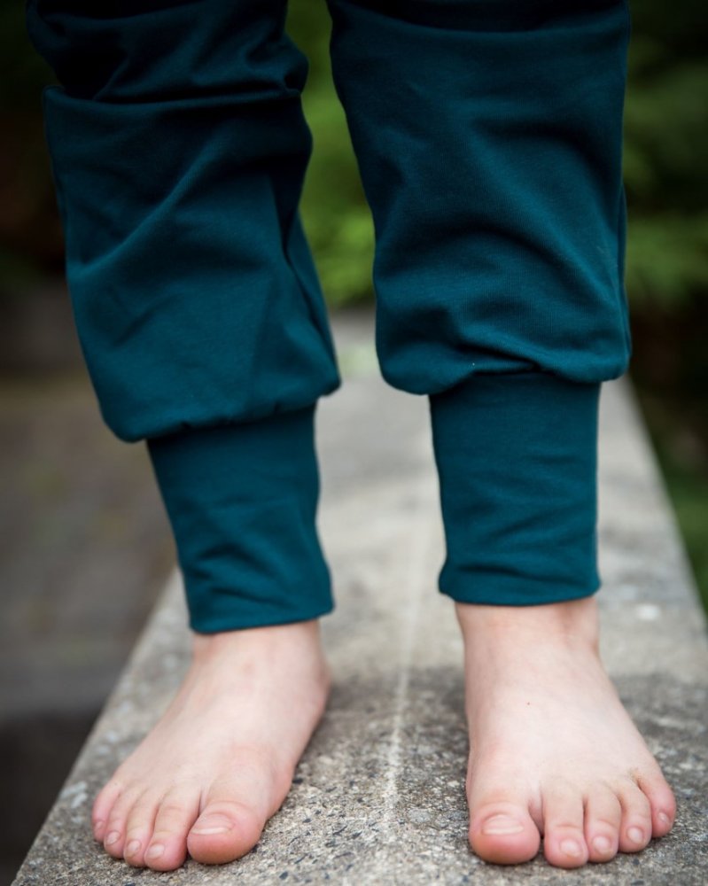 Pantaloni de trening largi pentru copii, LIGHT, verde sticlă